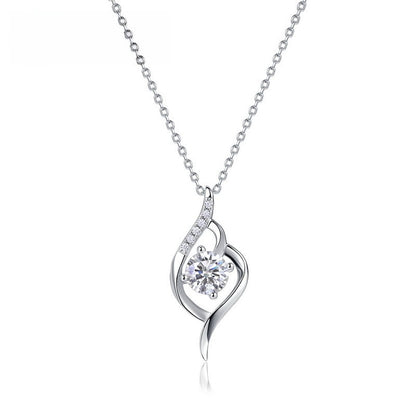 1CT Heart-Inspired Lab Grown Diamond Necklace in S925 Sterling Silver | Minimalist Luxury Pendant