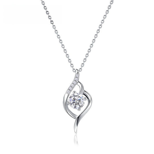 1CT Heart-Inspired Lab Grown Diamond Necklace in S925 Sterling Silver | Minimalist Luxury Pendant