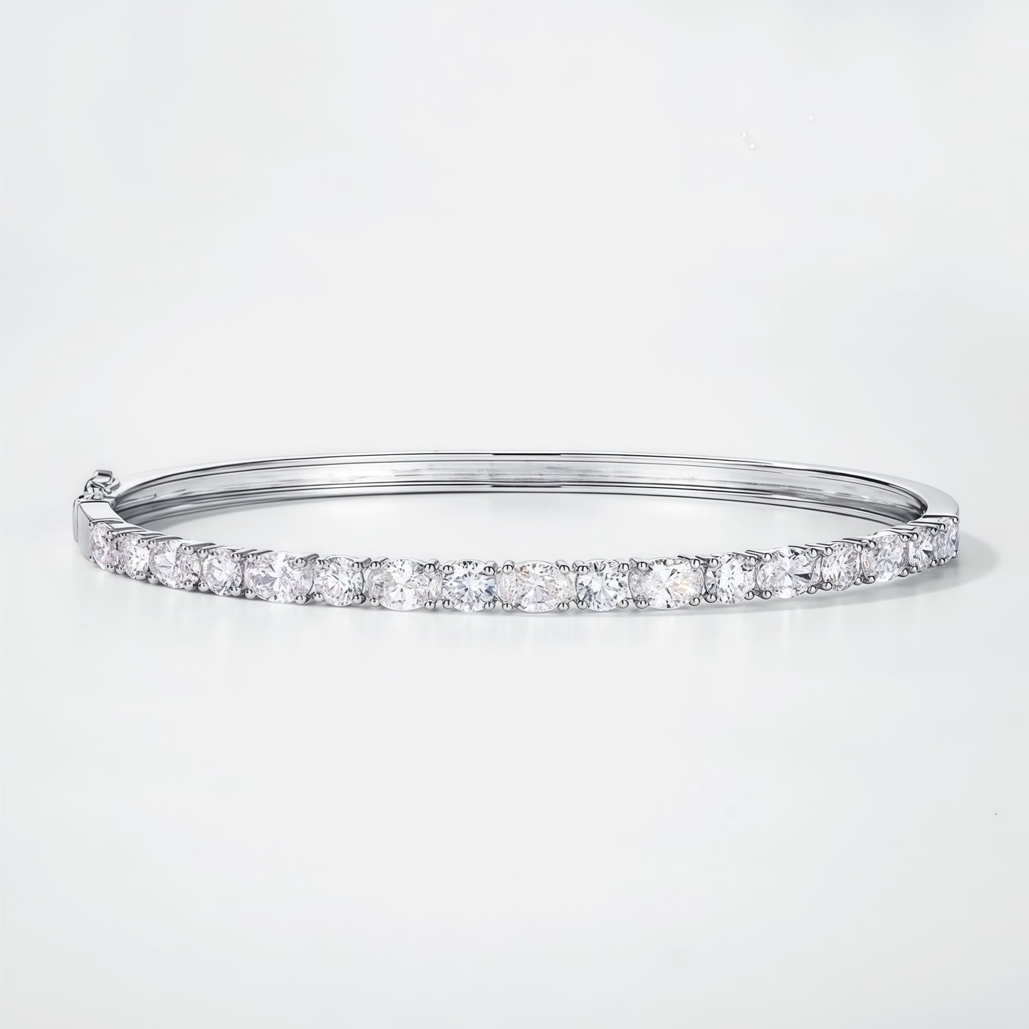 2.7ctw Round Brilliant Cut Lab Grown Diamond Classic Pavé Bangle in Solid PT950 Platinum