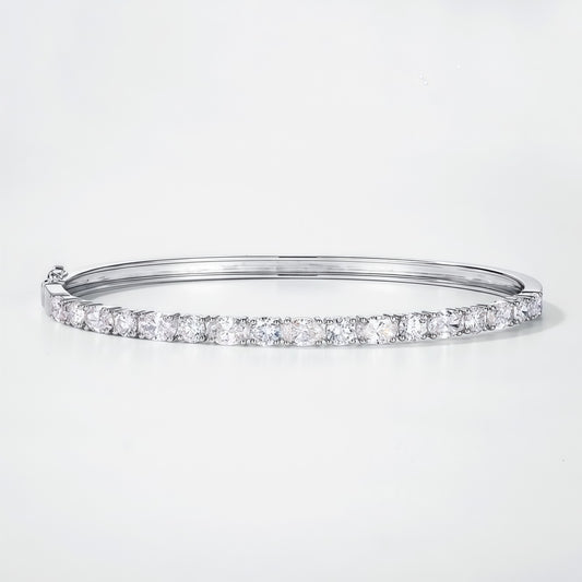 2.7ctw Round Brilliant Cut Lab Grown Diamond Classic Pavé Bangle in Solid PT950 Platinum