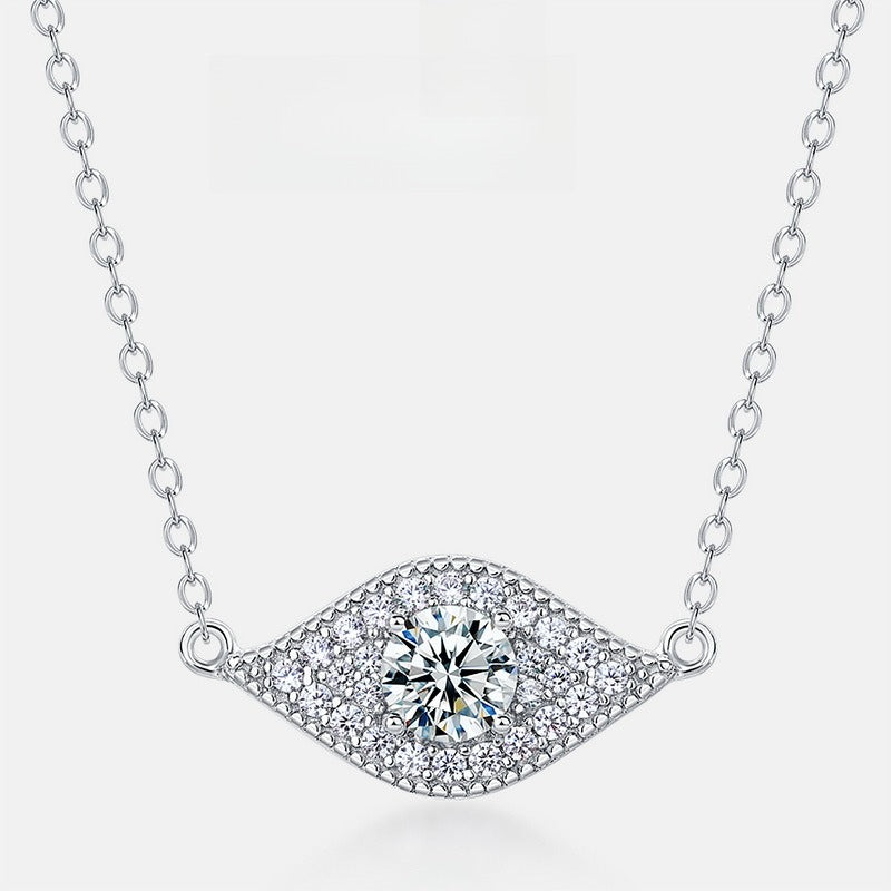 Round Lab-Grown Diamond Halo Pendant Necklace - S925 Sterling Silver
