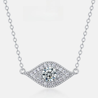 Round Lab-Grown Diamond Halo Pendant Necklace - S925 Sterling Silver