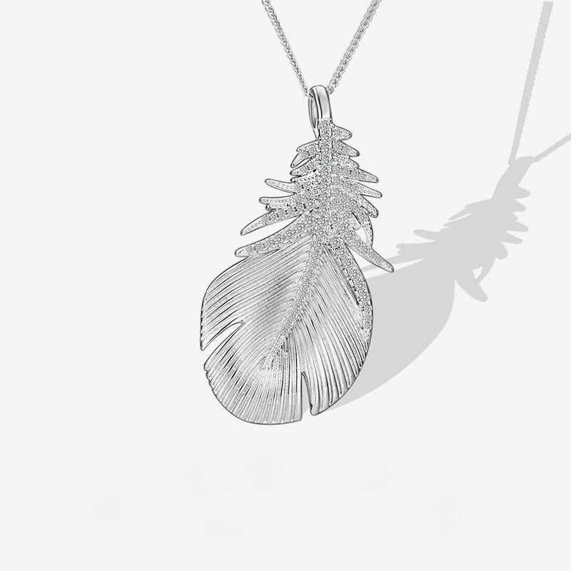Dapaza S925 Sterling Silver Highlight Wings Two Wear Necklace Brooch