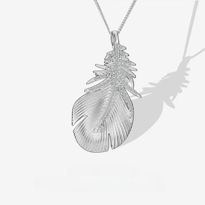 Dapaza S925 Sterling Silver Highlight Wings Two Wear Necklace Brooch
