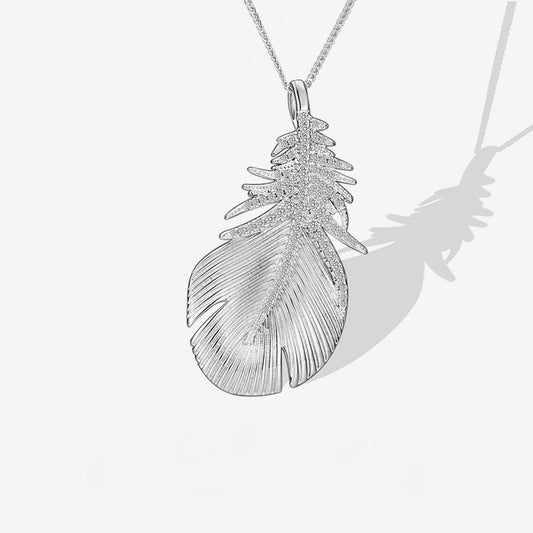 Dapaza S925 Sterling Silver Highlight Wings Two Wear Necklace Brooch