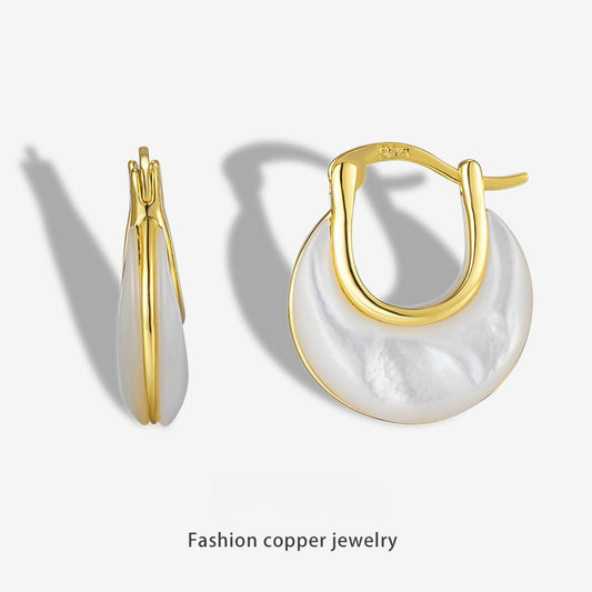 Double-sided Mother-of-pearl Earrings: Luxurious, Sophisticated, and Perfect for Work. Exquisite and Unique Ear Cuffs