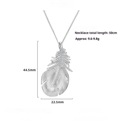 Dapaza S925 Sterling Silver Highlight Wings Two Wear Necklace Brooch