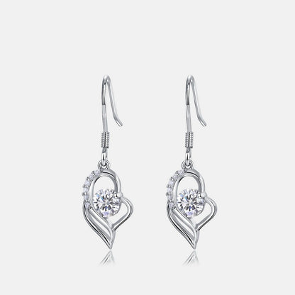 Cupid's Arrow Lab-Grown Diamond Dangle Hook Earrings - S925 Sterling Silver