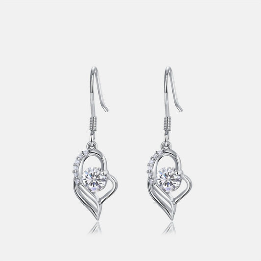 Cupid's Arrow Lab-grown Diamond Ear Hooks S925 Sterling Silver Real Diamond Hollow Earrings