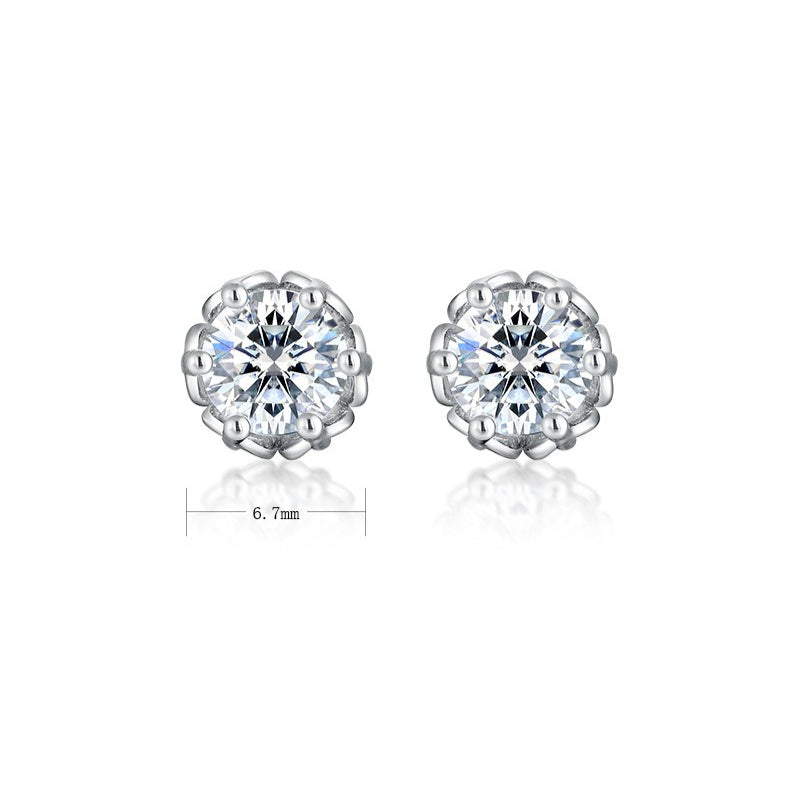 Classic Snowflake Moissanite Stud Earrings - S925 Sterling Silver
