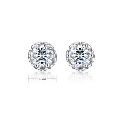 Classic Snowflake Moissanite Stud Earrings - S925 Sterling Silver
