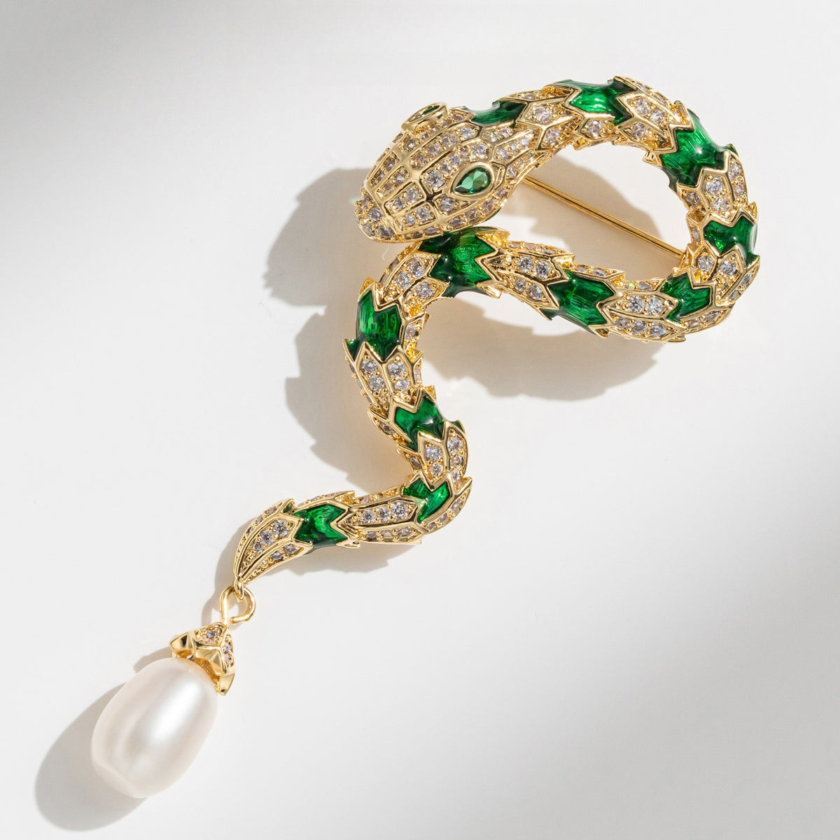 Freshwater Pearl Snake Brooch