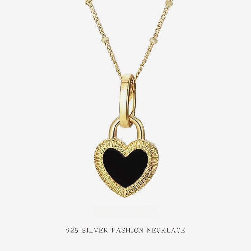 Maillard Accessories S925 Sterling Silver Necklace Women's Double-sided Mother-of-pearl Light Luxury Collarbone Chain Cross-border Cold Style Style