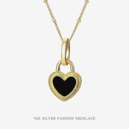 Maillard Accessories S925 Sterling Silver Necklace Women's Double-sided Mother-of-pearl Light Luxury Collarbone Chain Cross-border Cold Style Style
