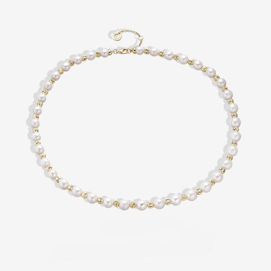 New S925 Sterling Silver Baroque Pearl Necklace