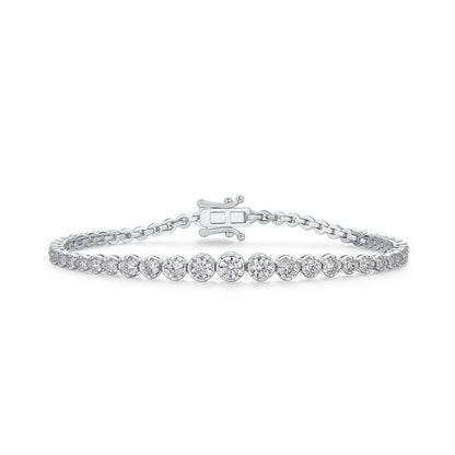 Dapaza 0.45ct 4mm Round Moissanite Tennis Bracelet for Women - S925 Silver Full Diamond Link Bracelet