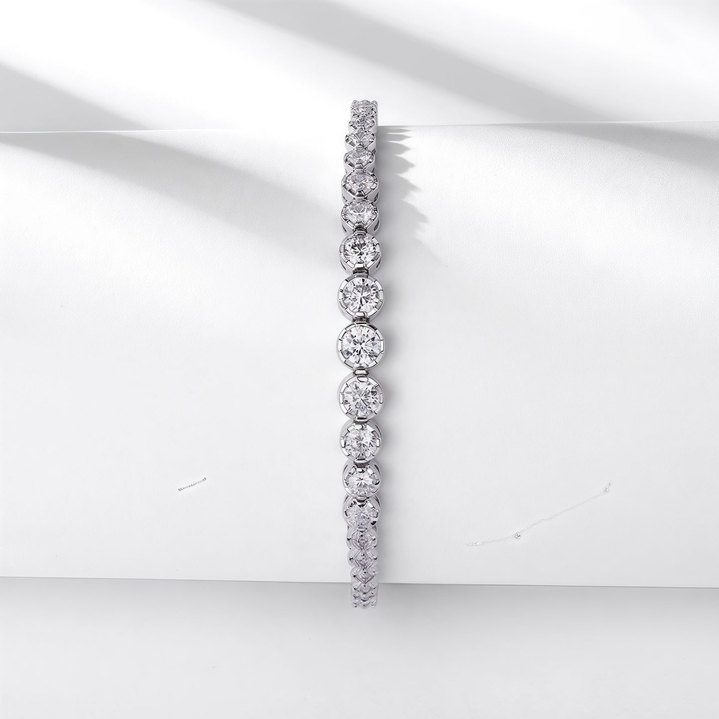 Dapaza 0.45ct 4mm Round Moissanite Tennis Bracelet for Women - S925 Silver Full Diamond Link Bracelet