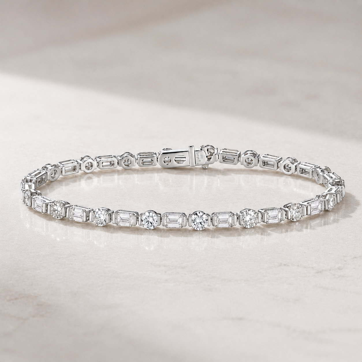 5.95ctw Round Brilliant Cut CVD Lab Grown Diamond Classic Tennis Bracelet in Solid PT950 Platinum