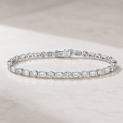 5.95ctw Round Brilliant Cut CVD Lab Grown Diamond Classic Tennis Bracelet in Solid PT950 Platinum