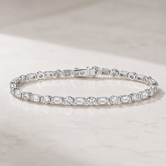 5.95ctw Round Brilliant Cut CVD Lab Grown Diamond Classic Tennis Bracelet in Solid PT950 Platinum