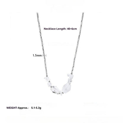925 Sterling Silver Irregular Crystal Necklace Niche Design