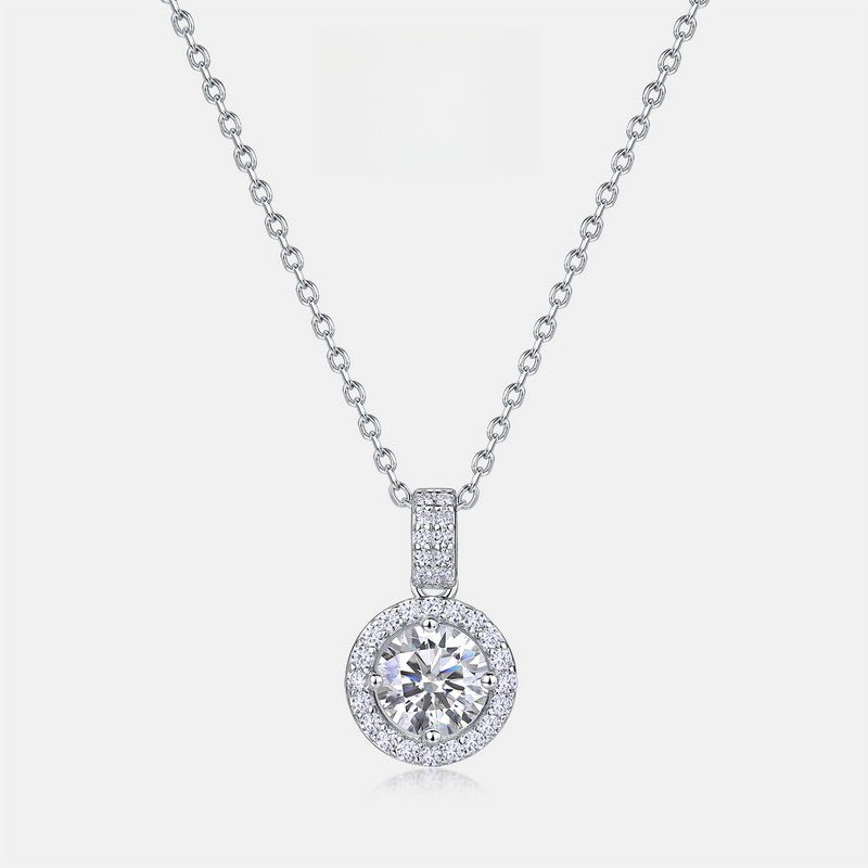 One Carat Lab-grown Diamond Necklace for Women, S925 Sterling Silver, Full Diamond Lightweight Luxury Choker, Perfect Gift for Girlfriend