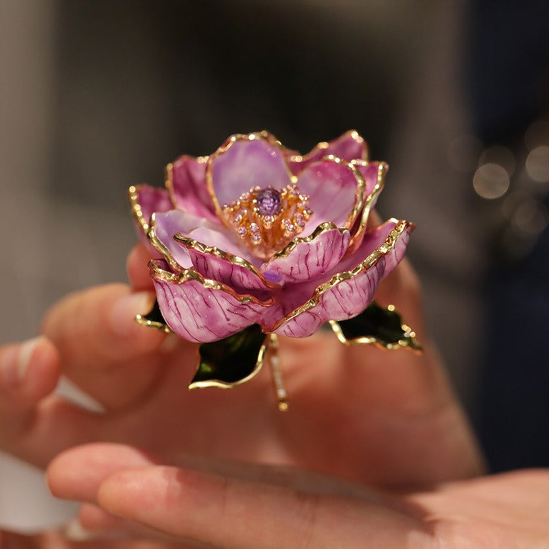 Imperial Style Peony Brooch