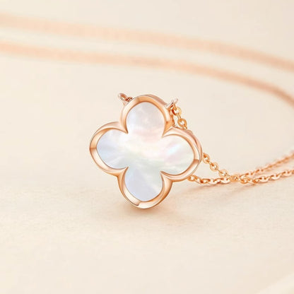 Dapaza s925 Sterling Silver Lucky Clover Necklace
