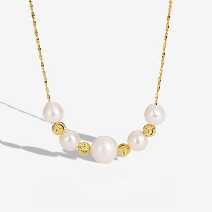 Freshwater Pearl Extra Fine Necklace Women's S925 Silver Clavicle Chain