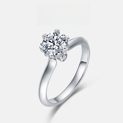 Classic 1ct Lab-Grown Diamond 6-Prong Solitaire Ring - S925 Sterling Silver