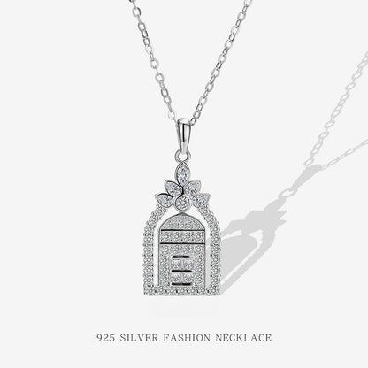 925 Sterling Silver Necklace - Women's Unique Design, Subtly Luxurious, High-end "window of Happiness" Clavicle Chain