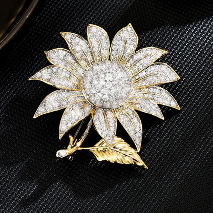 Dapaza  Elegant Sunflower Flower Pin Brooch