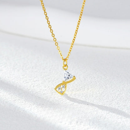 Dapaza Time Hourglass Gold Plated Necklace Women's S925 Sterling Silver