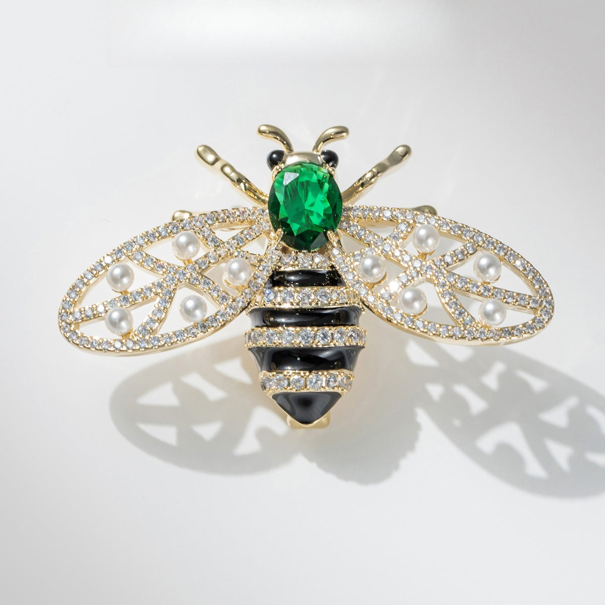 Emerald Bee Brooch