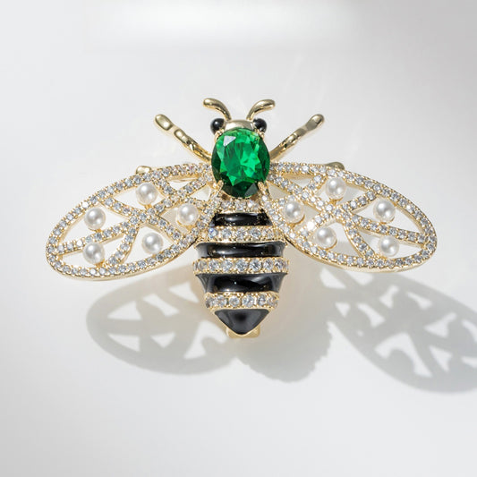 Emerald Bee Brooch