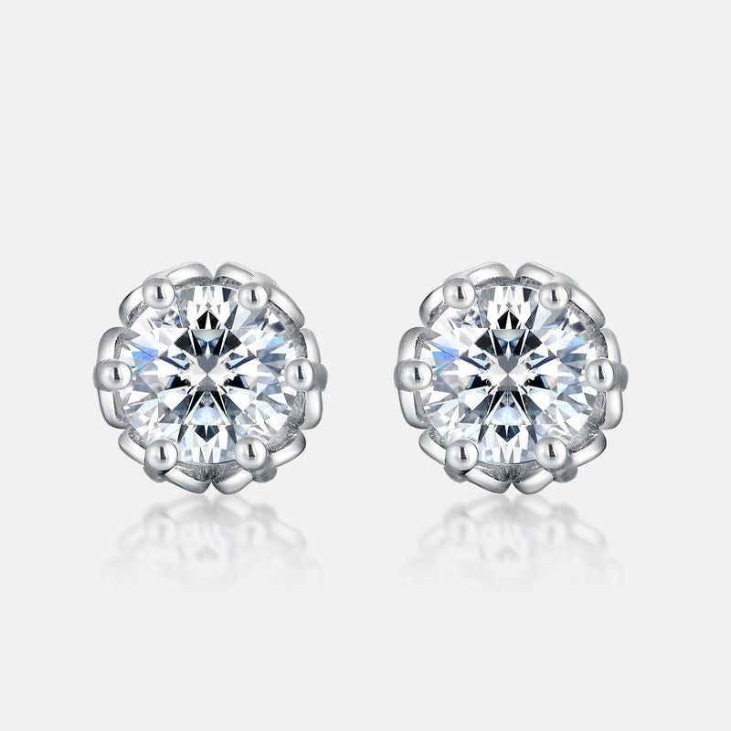 Classic Snowflake Moissanite Stud Earrings - S925 Sterling Silver