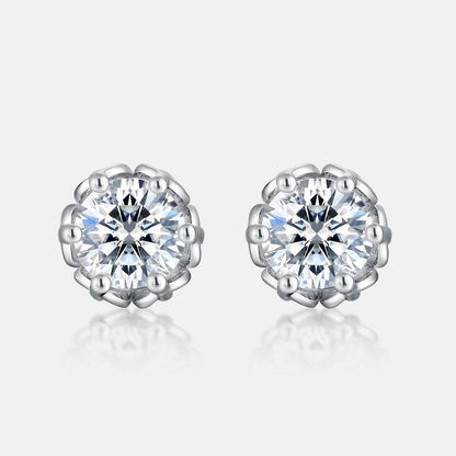 Classic Snowflake Moissanite Stud Earrings - S925 Sterling Silver