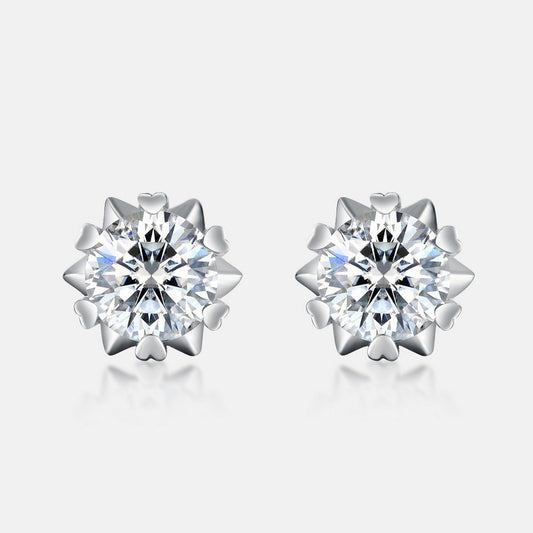 Classic Snowflake Moissanite Stud Earrings - S925 Sterling Silver
