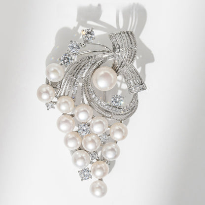 Natural Freshwater Pearl Grape Brooch