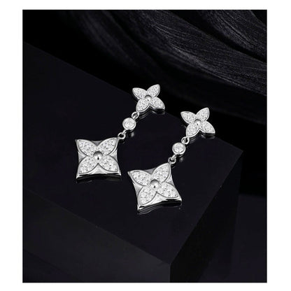 925 Sterling Silver Zirconium Personalized Trend Stud Earrings