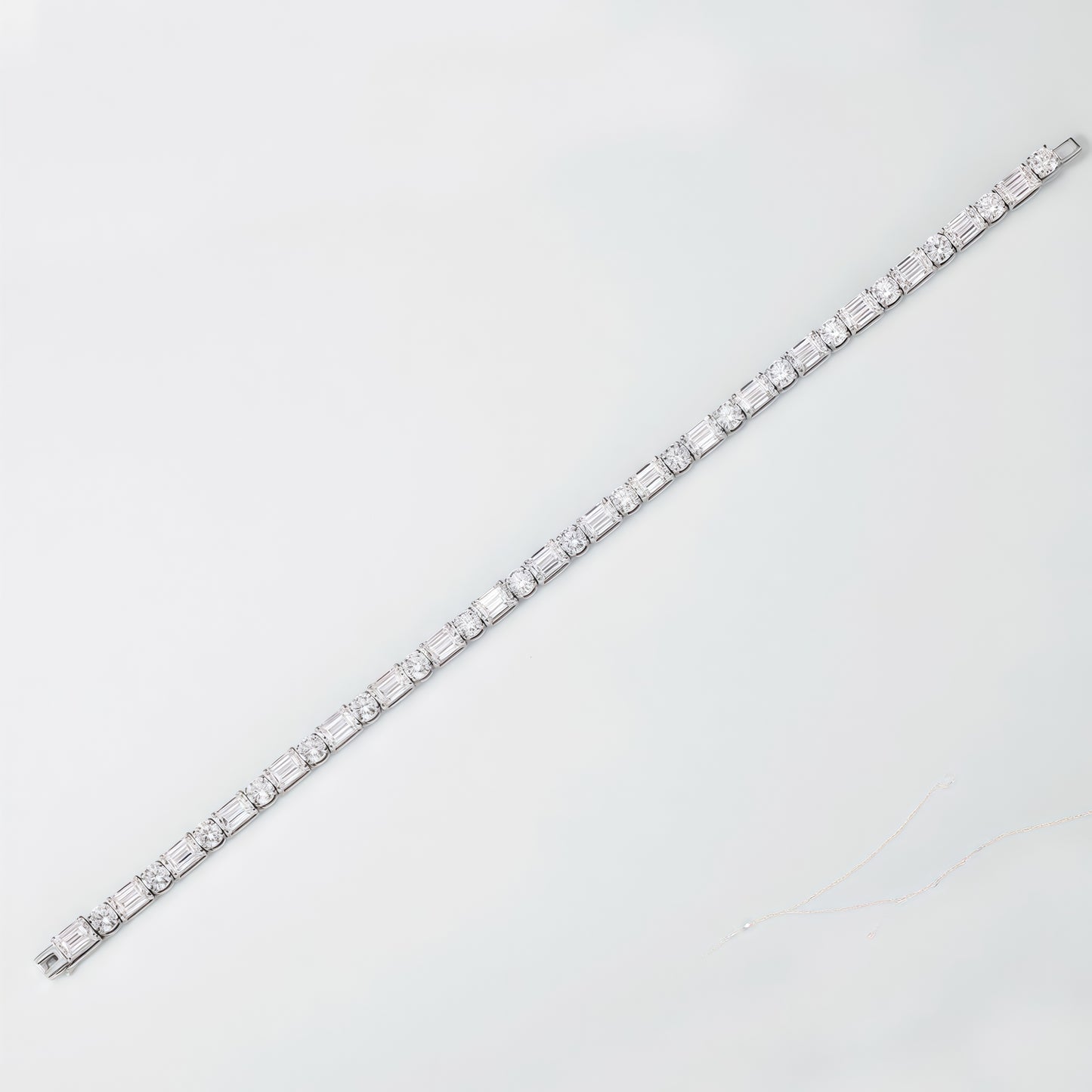 Alternating Round & Emerald Lab Diamond Bracelet - 11.65ctw - Dapaza