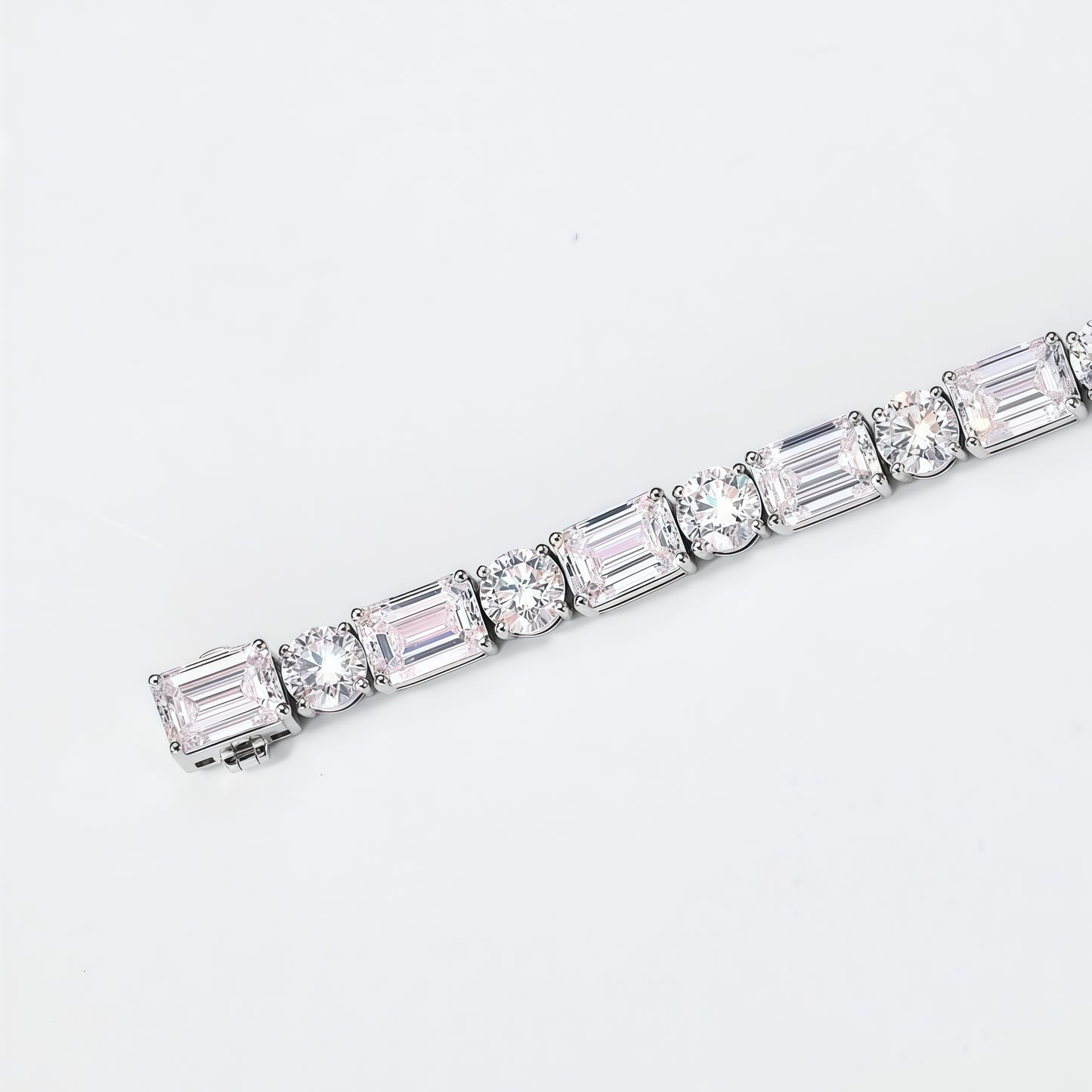 Alternating Round & Emerald Lab Diamond Bracelet - 20.35ctw - Dapaza