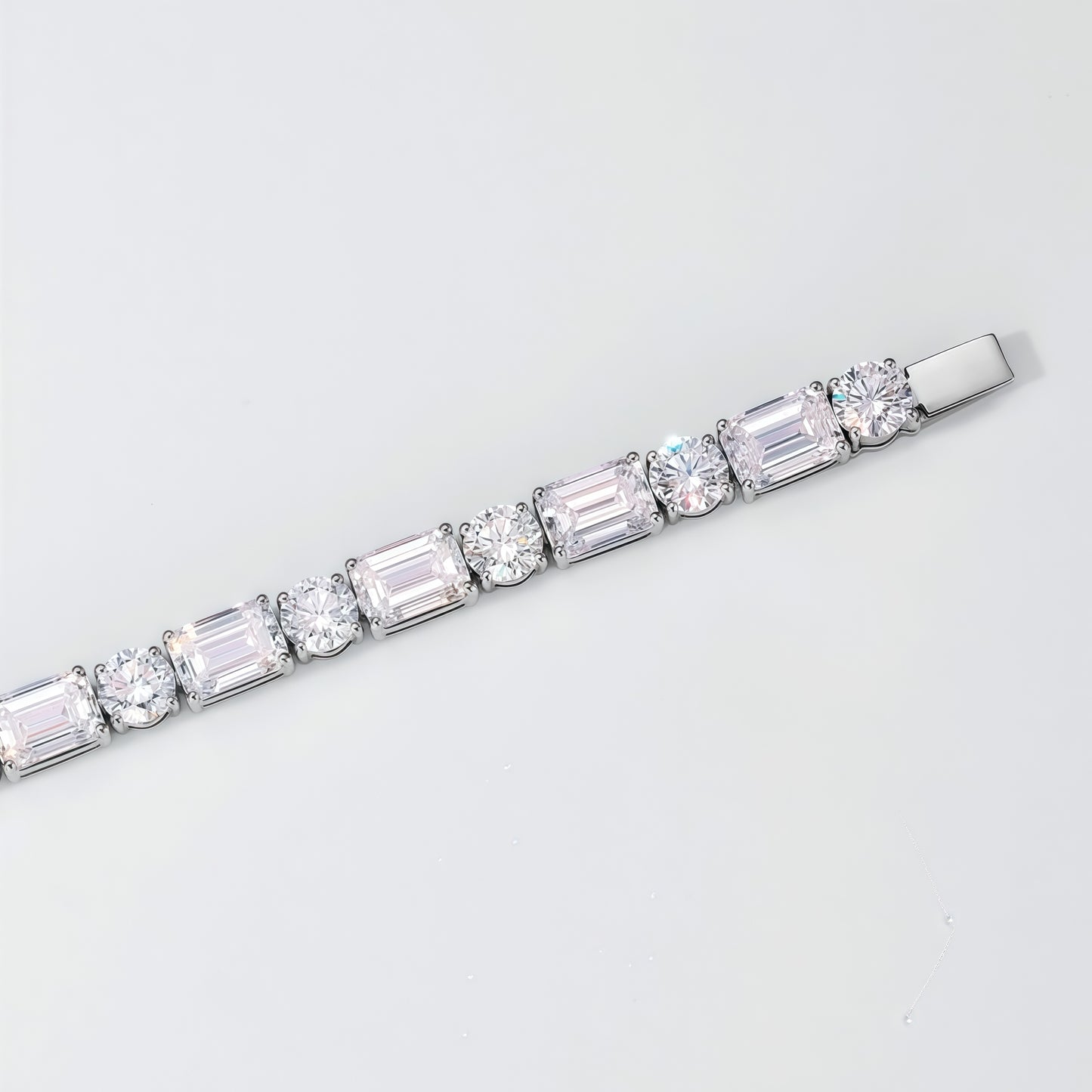 Alternating Round & Emerald Lab Diamond Bracelet - 20.35ctw - Dapaza