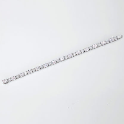 Alternating Round & Emerald Lab Diamond Bracelet - 20.35ctw - Dapaza
