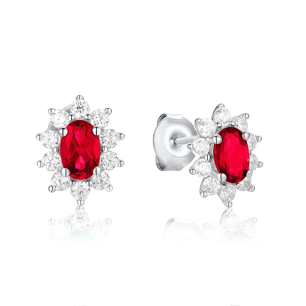 Premium Art Deco Geometry: Lab-Grown Emerald & Ruby Earring & Ring Set | 925 Silver