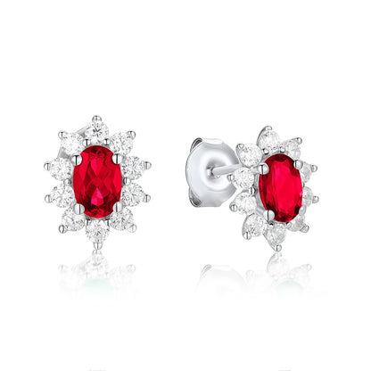 Premium Art Deco Geometry: Lab-Grown Emerald & Ruby Earring & Ring Set | 925 Silver