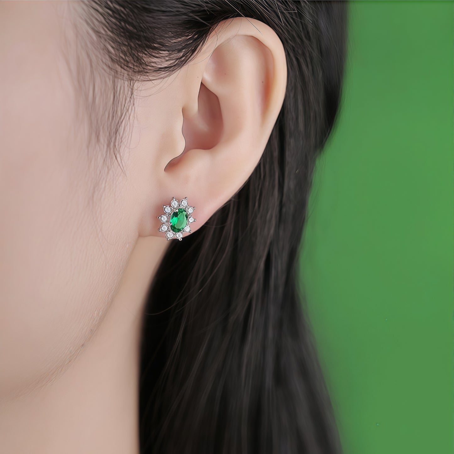Premium Art Deco Geometry: Lab-Grown Emerald & Ruby Earring & Ring Set | 925 Silver
