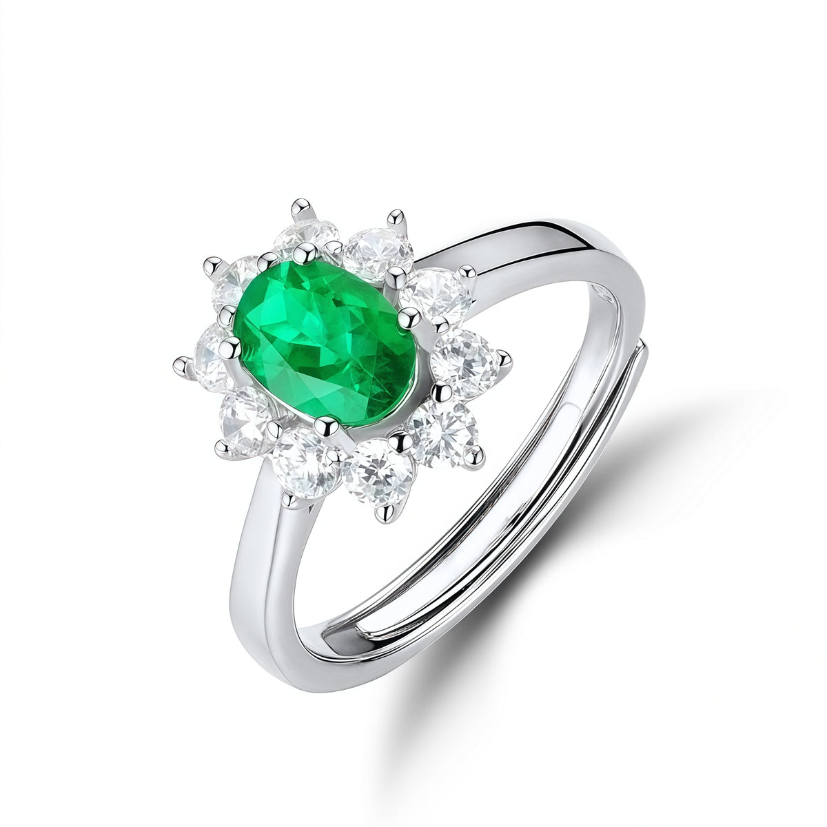 Premium Art Deco Geometry: Lab-Grown Emerald & Ruby Earring & Ring Set | 925 Silver