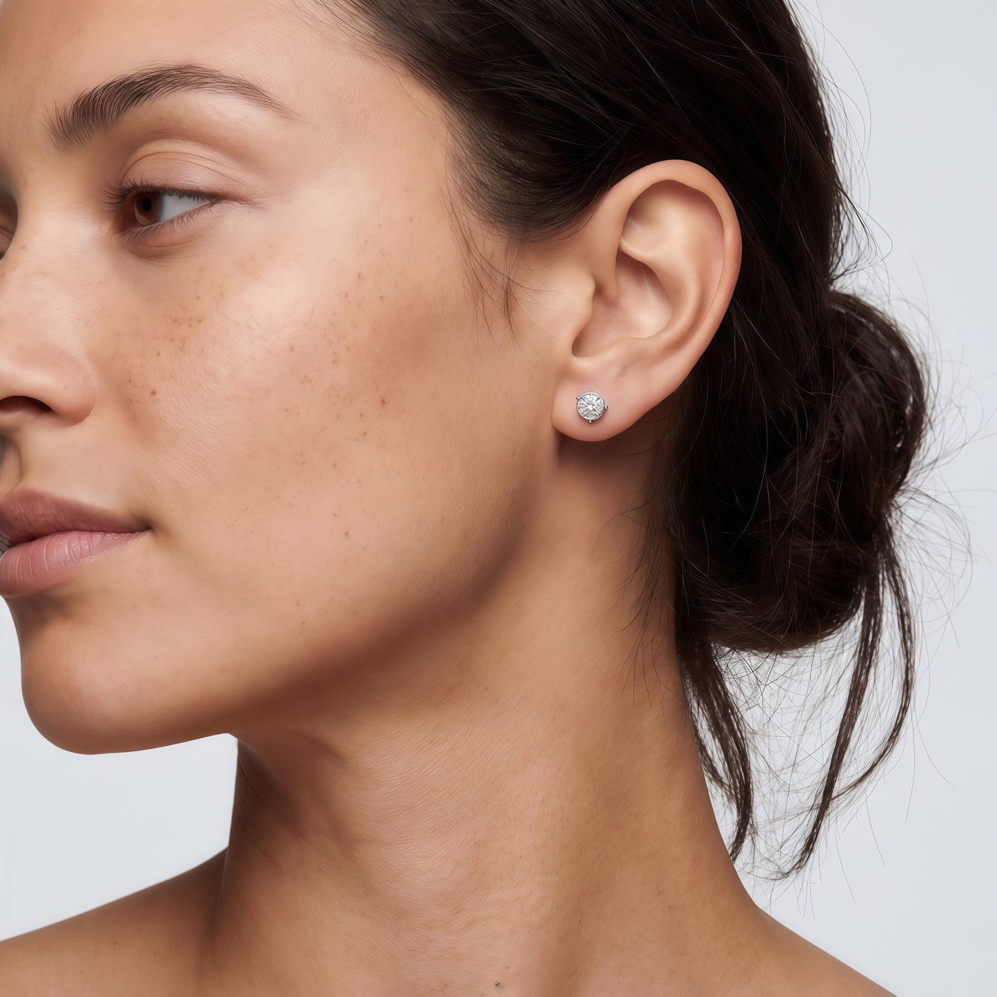 Bezel-Set 2.16ctw D VVS Lab Diamond Studs - S925 - Dapaza