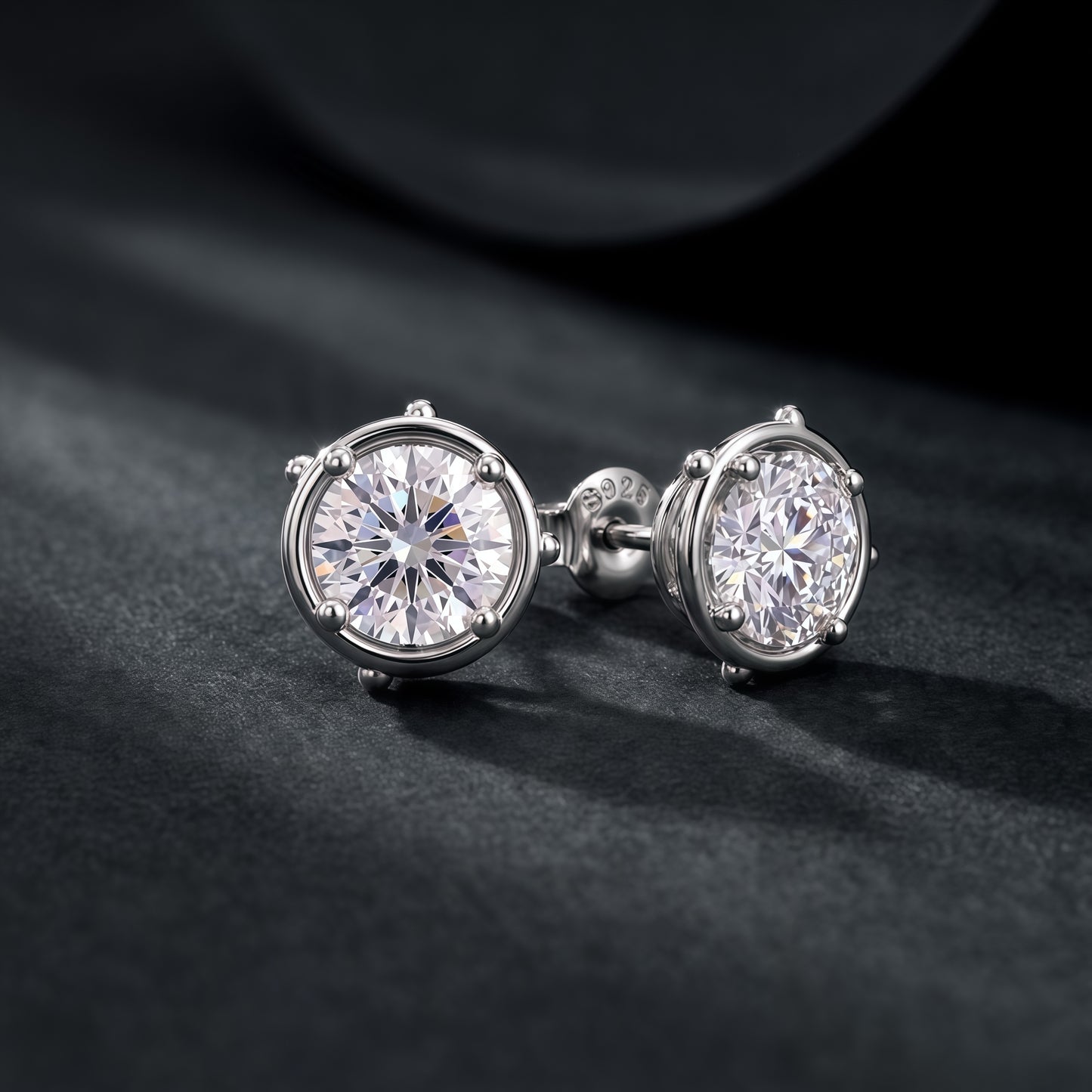 Bezel-Set 2.16ctw D VVS Lab Diamond Studs - S925 - Dapaza